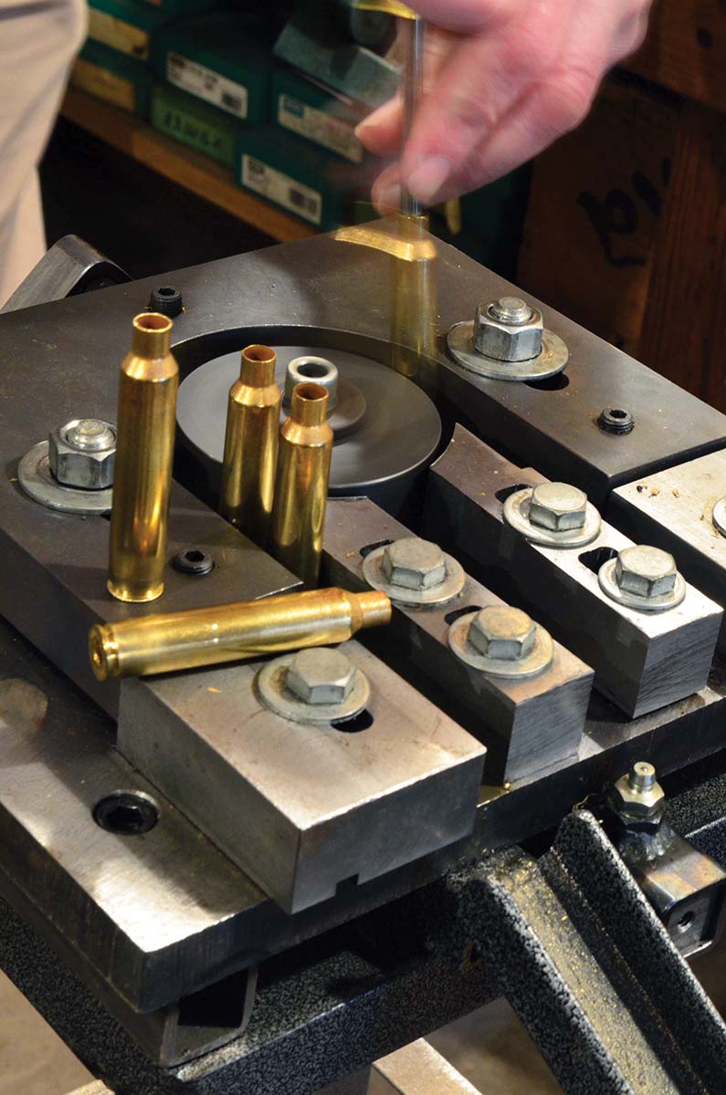 Bob’s rotary swage was an important piece of machinery for refashioning old brass from new.